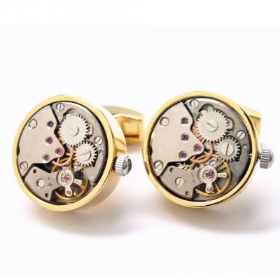 Gold Tone Watch Movement Cufflinks.JPG